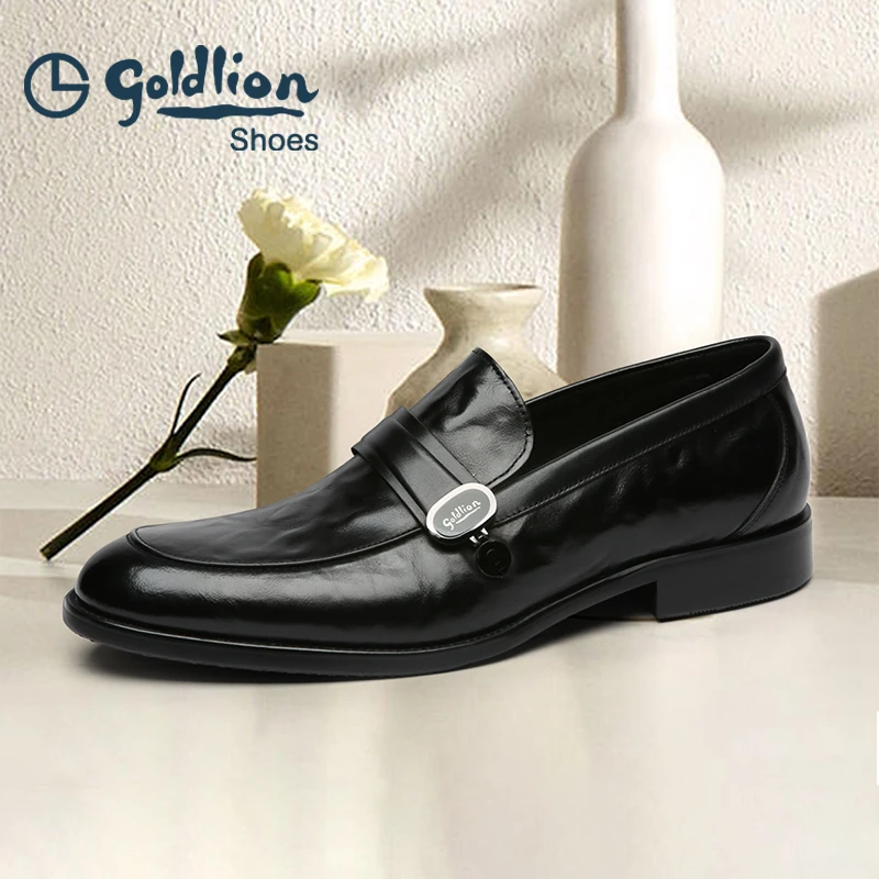 金利来男鞋商务正装套脚鞋休闲乐福鞋真皮软底软面手抓纹乐福鞋