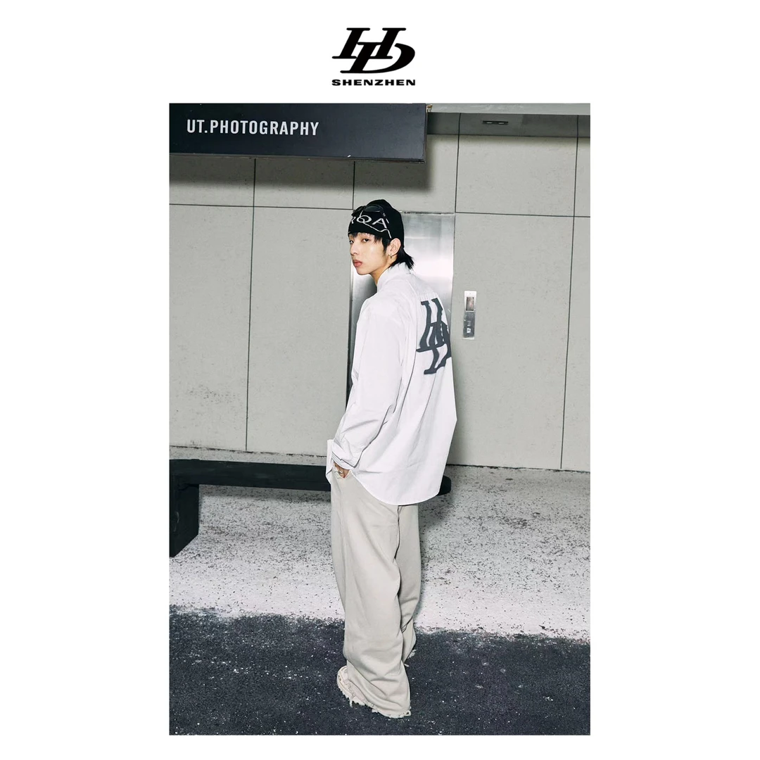 临时「水墨」秋冬新款定制面料衬衫百搭宽松廓形印花设计师男女