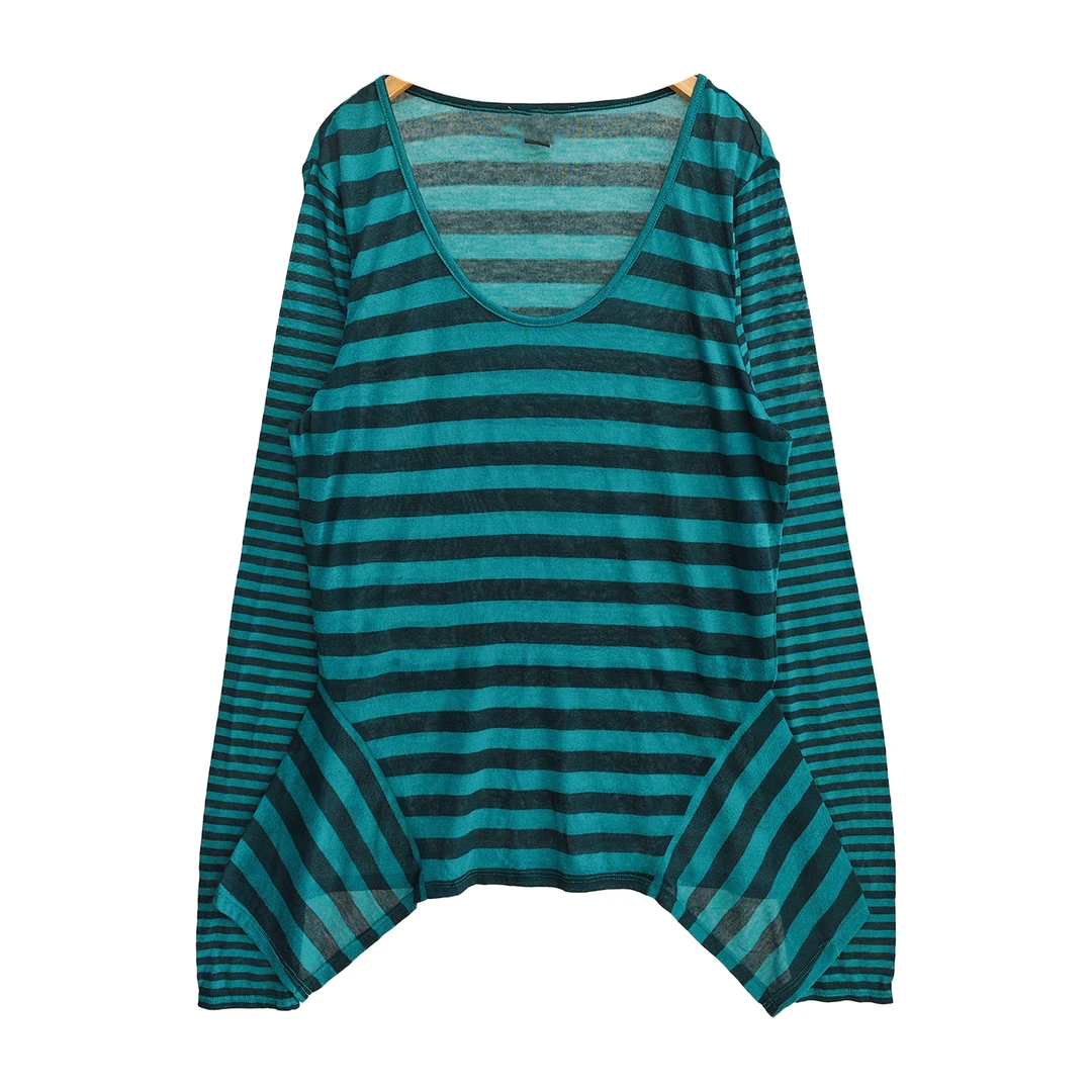 5117#条纹长袖上衣衬衫时尚休闲夏季通勤百搭常规轻奢显瘦潮流