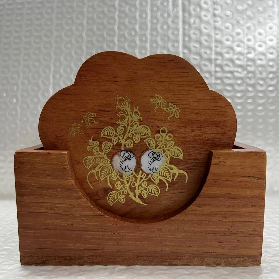 小号实木杯垫套装 6片装