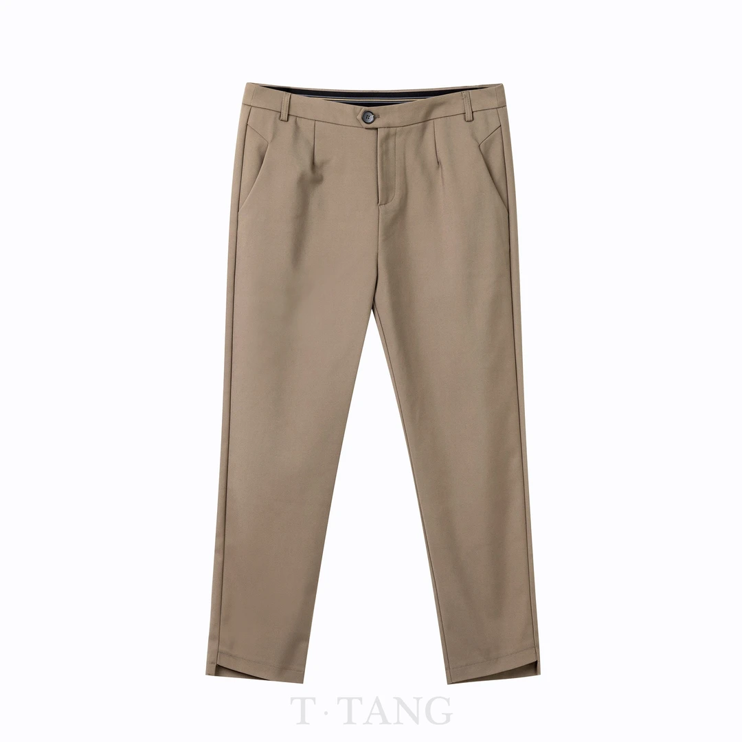 FL高腰时尚百搭显瘦筷子裤修腿型西服裤【229】