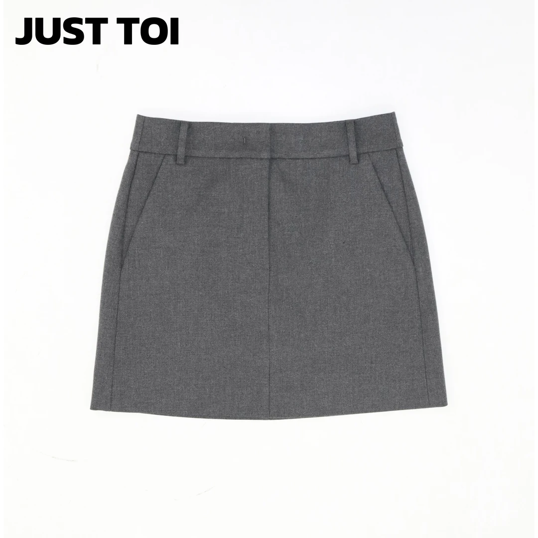 JUST TOI西装裙裤女A字裙设计感高腰显瘦气质半身短裙