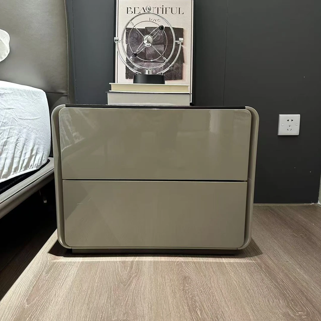 意式极简圆角床头柜简约风格带抽屉创意抽屉式小户型大户型松弛感