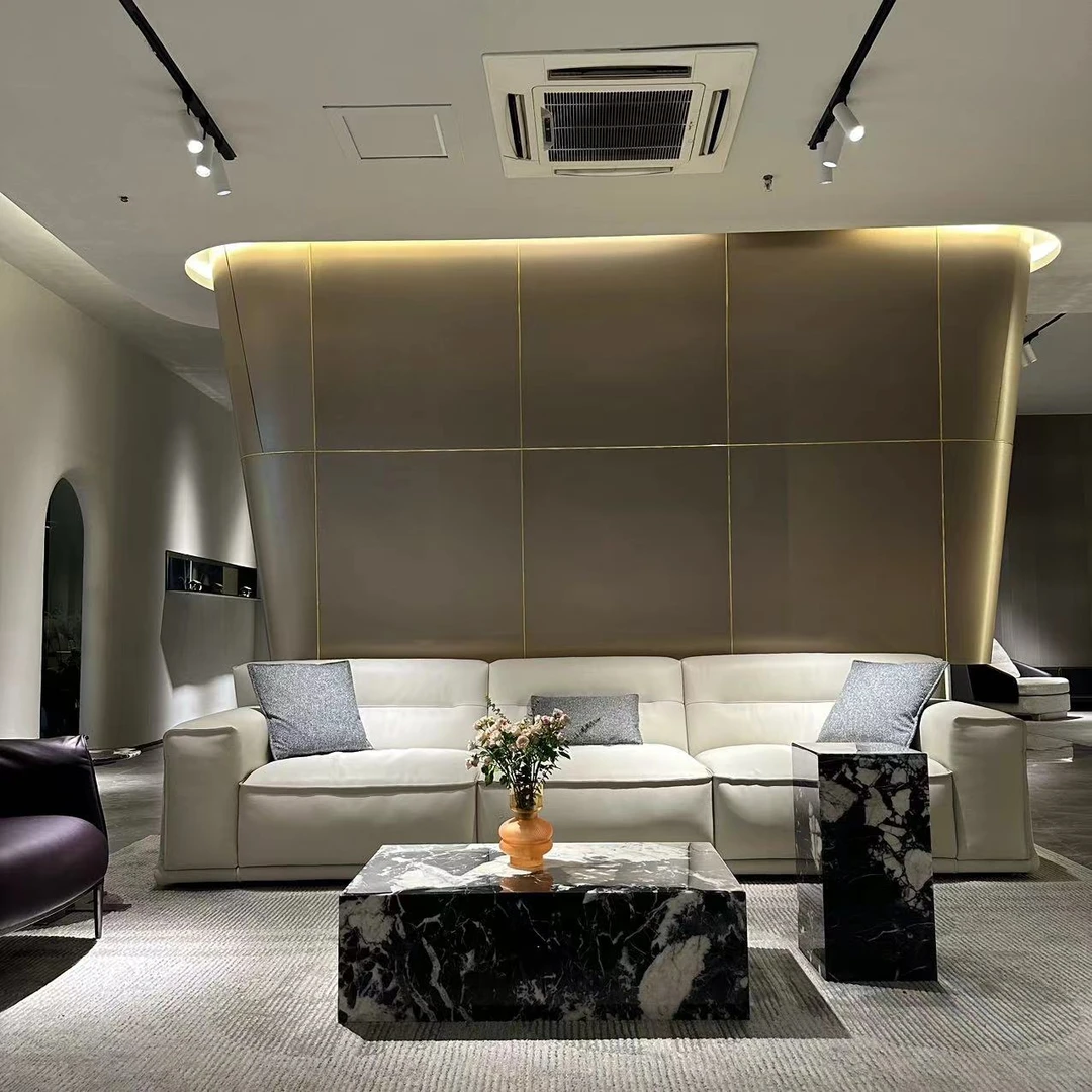 意式极简北极熊沙发进口头层牛皮客厅沙发简约现代沙发客厅方沙发