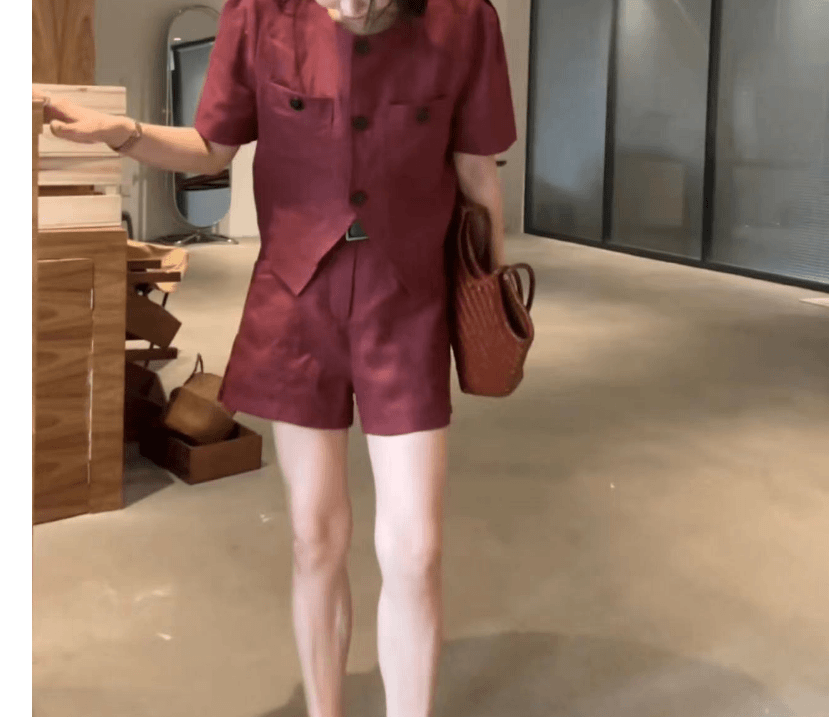 2024夏季新款时尚女装网红气质宽松减龄潮流上衣短裤休闲套装女