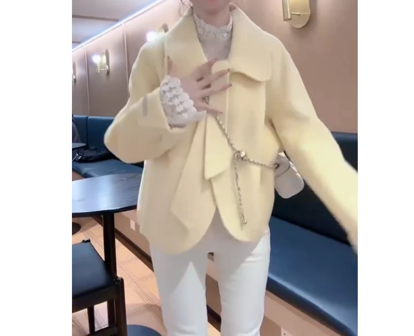 2024冬季新款时尚女装网红高级感休闲爆款短款外套裤子女m