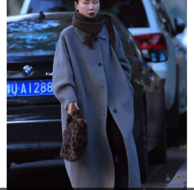 2024冬季新款时尚女装网红高级感休闲爆款长款大衣外套知足