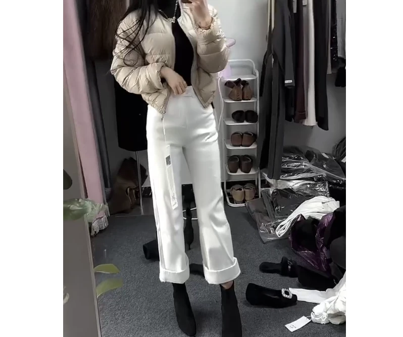 2024冬季新款时尚女装网红韩版潮流爆款洋气短款外套裤子女宽松Y