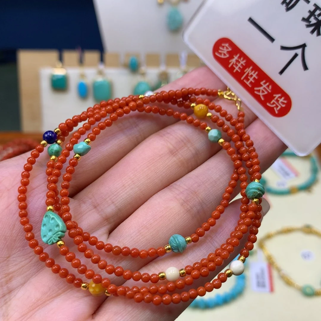 南红玛瑙手链银S925镀金镶嵌