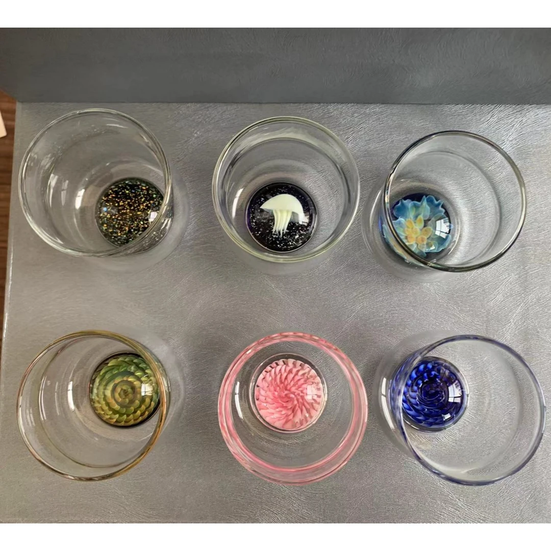 晶焱---祈福品杯套组---六只装客人杯手工高硼硅耐热玻璃茶具