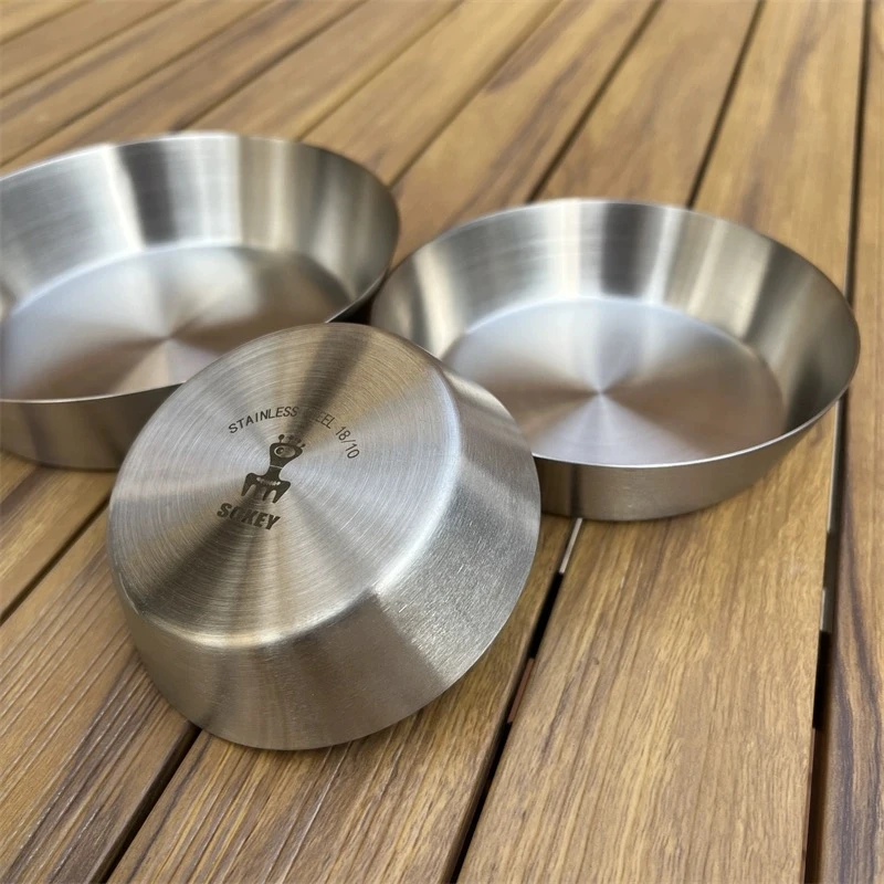 章鱼韩式不锈钢圆盘托盘咖啡厅水果盘家用复古烤肉盘浅盘子吐骨碟