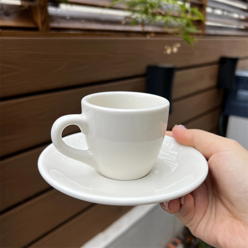 TUXTON美国正品ins韩式乳白色陶瓷咖啡杯碟拿铁浓缩espress咖啡杯