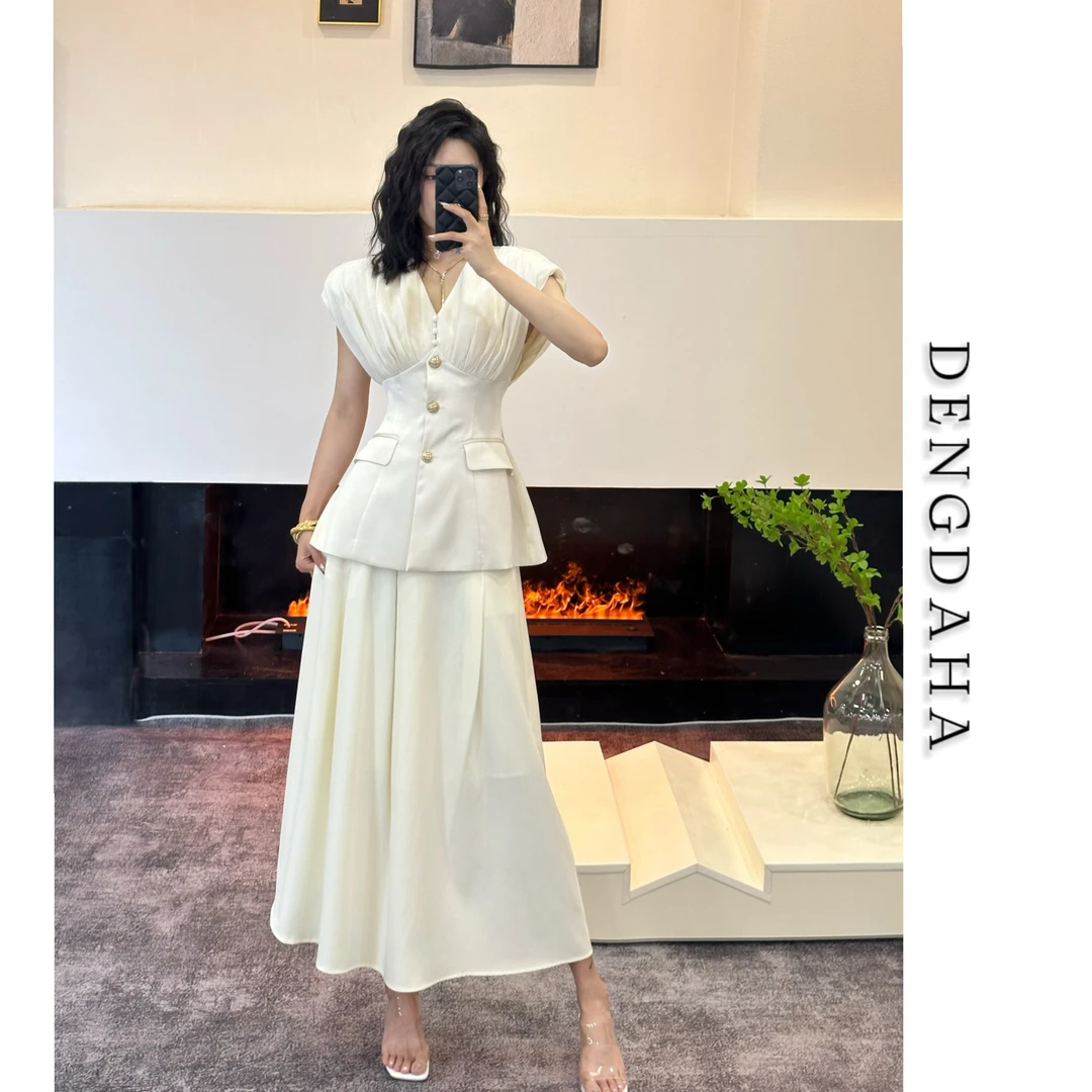 京「佳人如斯」2024设计师褶皱显瘦西服上衣HBZC621022 nnassa