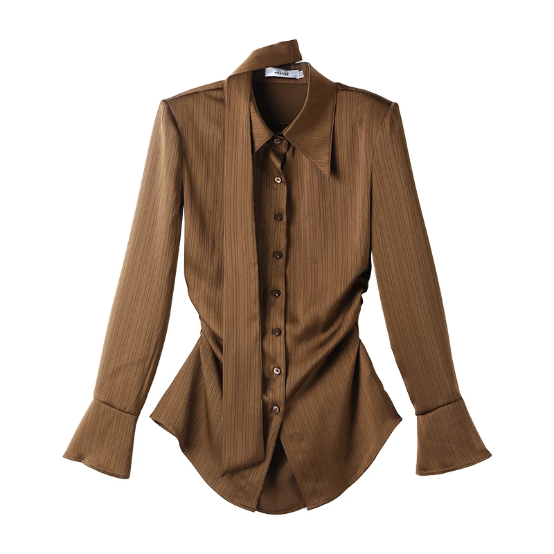 「J禁欲系」2024新款褶皱设计收腰衬衫 HBZC611192  nnassa