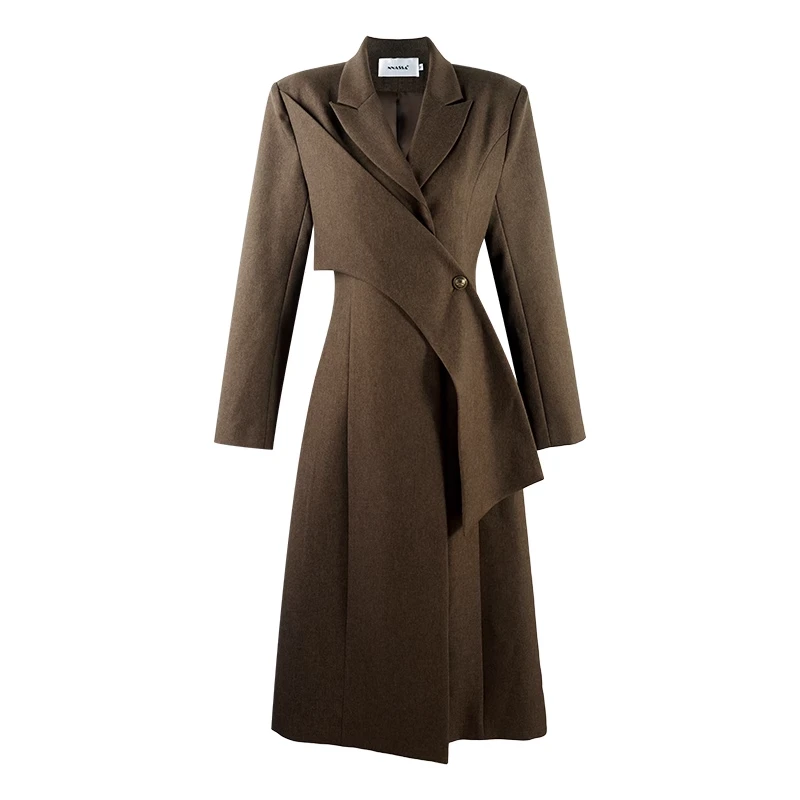 京「时髦态度」24秋季中长款气质长袖西装外套女 HBZC621107 nnassa