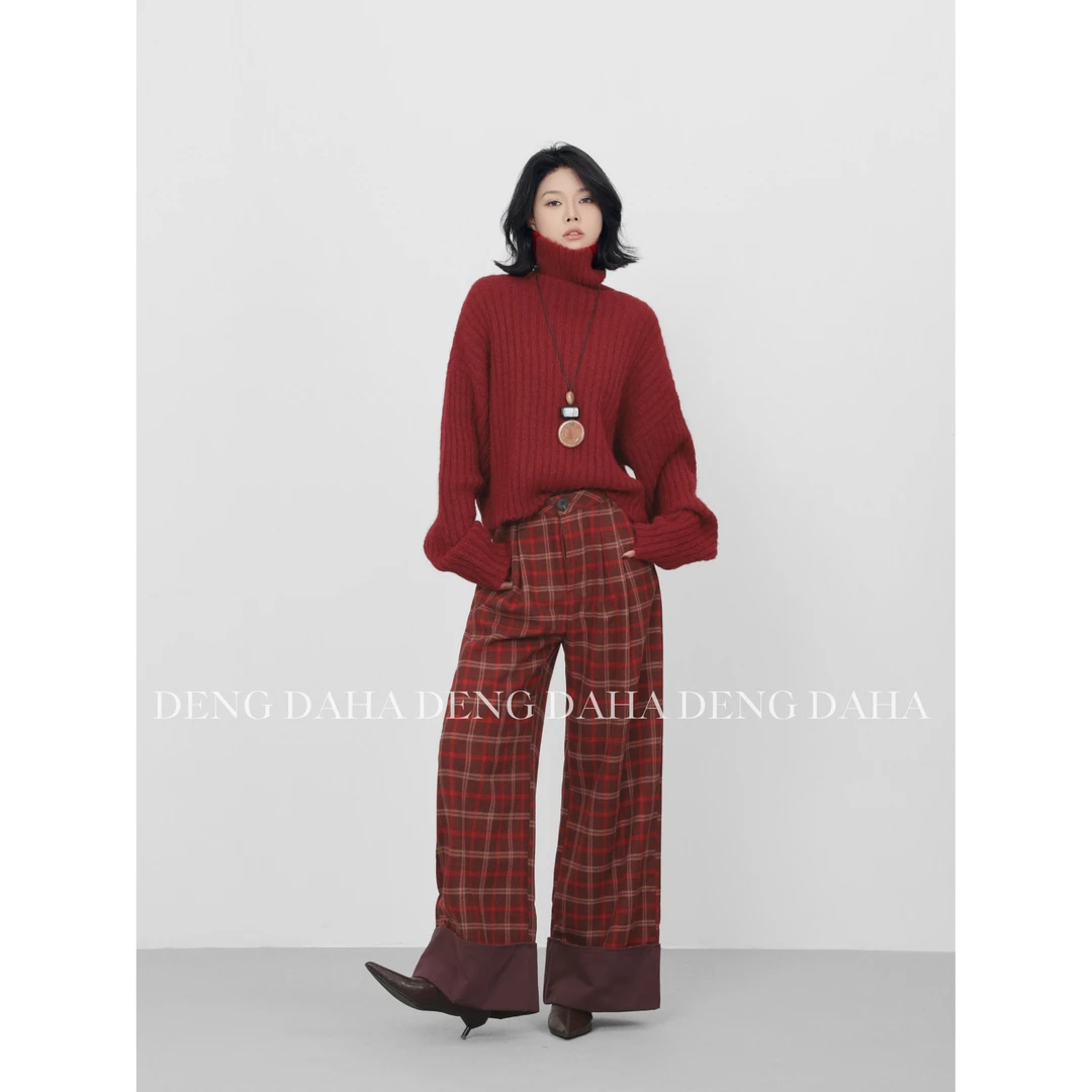 「慵懒暖冬」2024秋季纯色复古高领粗针长袖毛衣 HBZF917282 nnassa