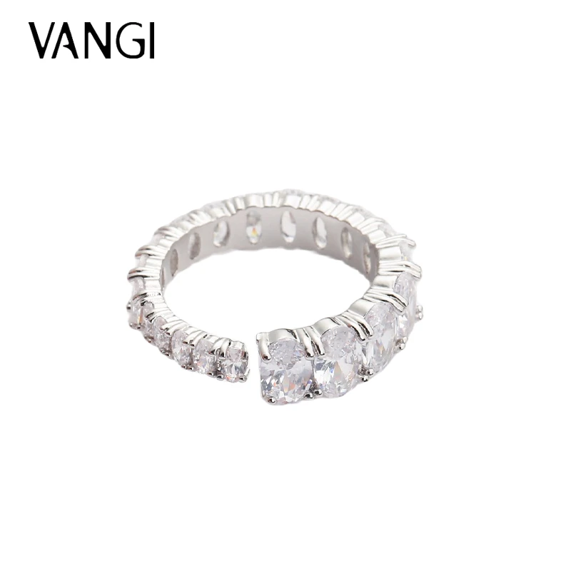 梵姬 铜合金合成锆石戒指 VANGI银色时尚开口女戒WR20510K