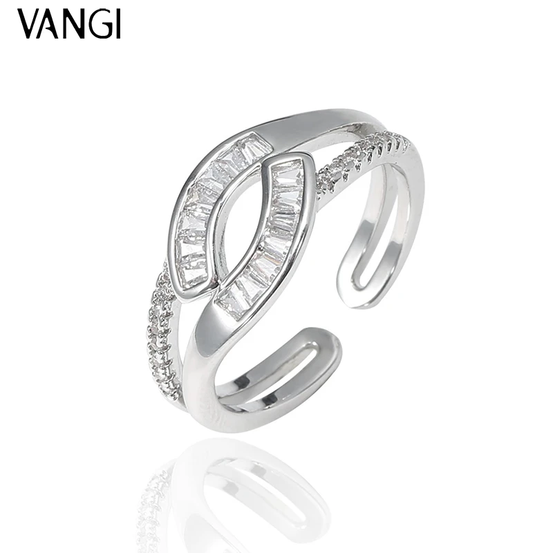 梵姬 铜合金合成锆石戒指 时尚双层小众简约个性ins指环WR19961K