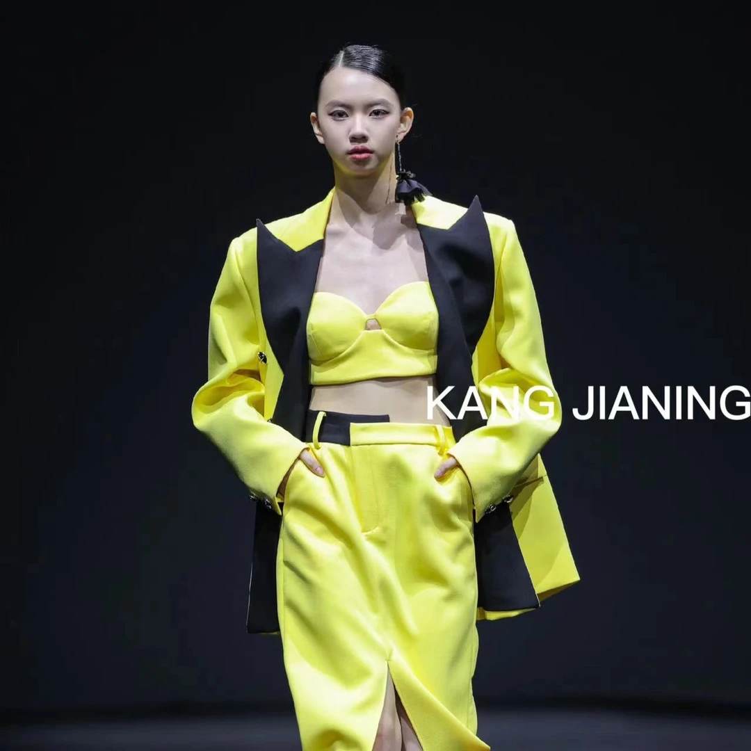 【耀世专享】福利~摩登高级感中长款撞色阔版西装KQ23S125