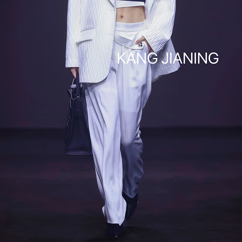 【耀世专享】24秀场高定系列不规则腰围西装阔腿长裤女KC22K149-24