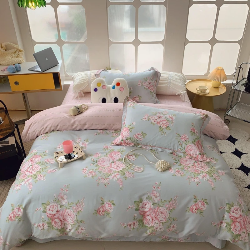 【四季款】田园小清新全棉印花款双面纯棉斜纹棉四件套床上用品