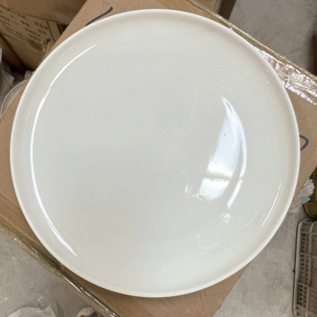 【纯白10.5寸圆边盘】10.5英寸27cm菜盘金边家用白色不忒不换