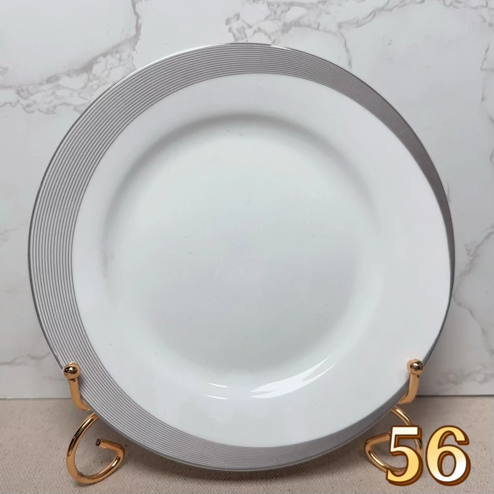 【浅盘56】银色7.5英寸19cm菜盘家用简约菜盘餐盘出口外贸原单餐具