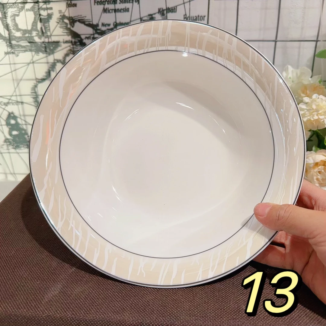 【大碗13】9英寸23cm大碗深7㎝骨瓷餐具大碗纯白汤碗 外贸陶瓷尾单
