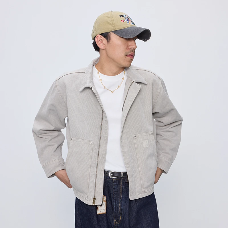 oarism 24AW 水洗珠帆夹克新品日系男女宽松短款休闲纯色上衣外套