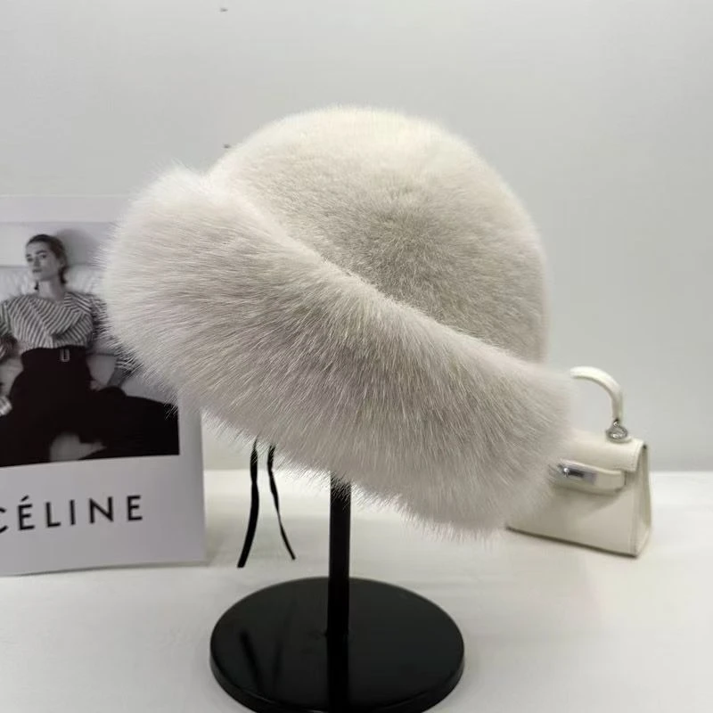 蒙古帽网红百搭女士保暖冬季韩版毛绒帽子短款 秋冬时尚