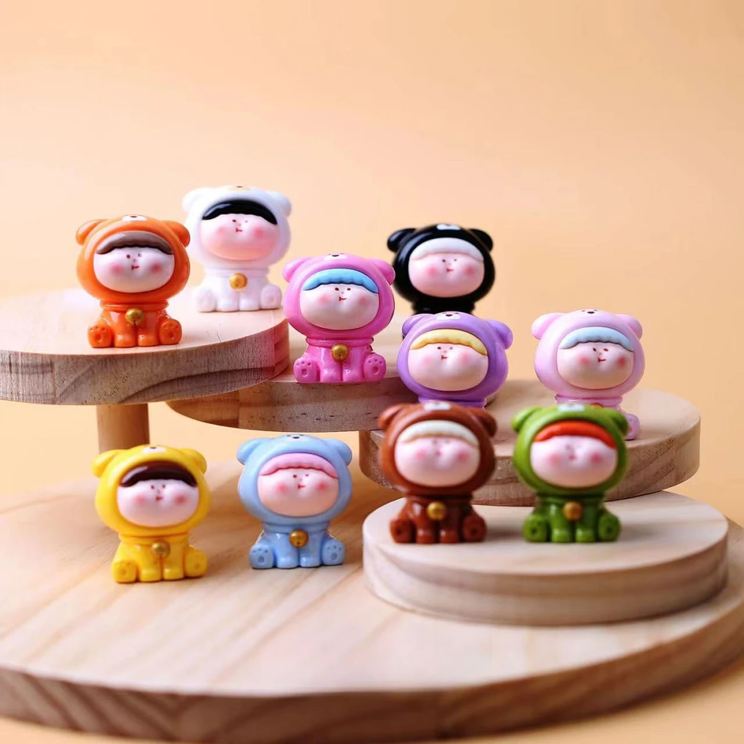 【九宫格+许愿+对碰】实色小熊李四diy树脂摆件·创意可爱