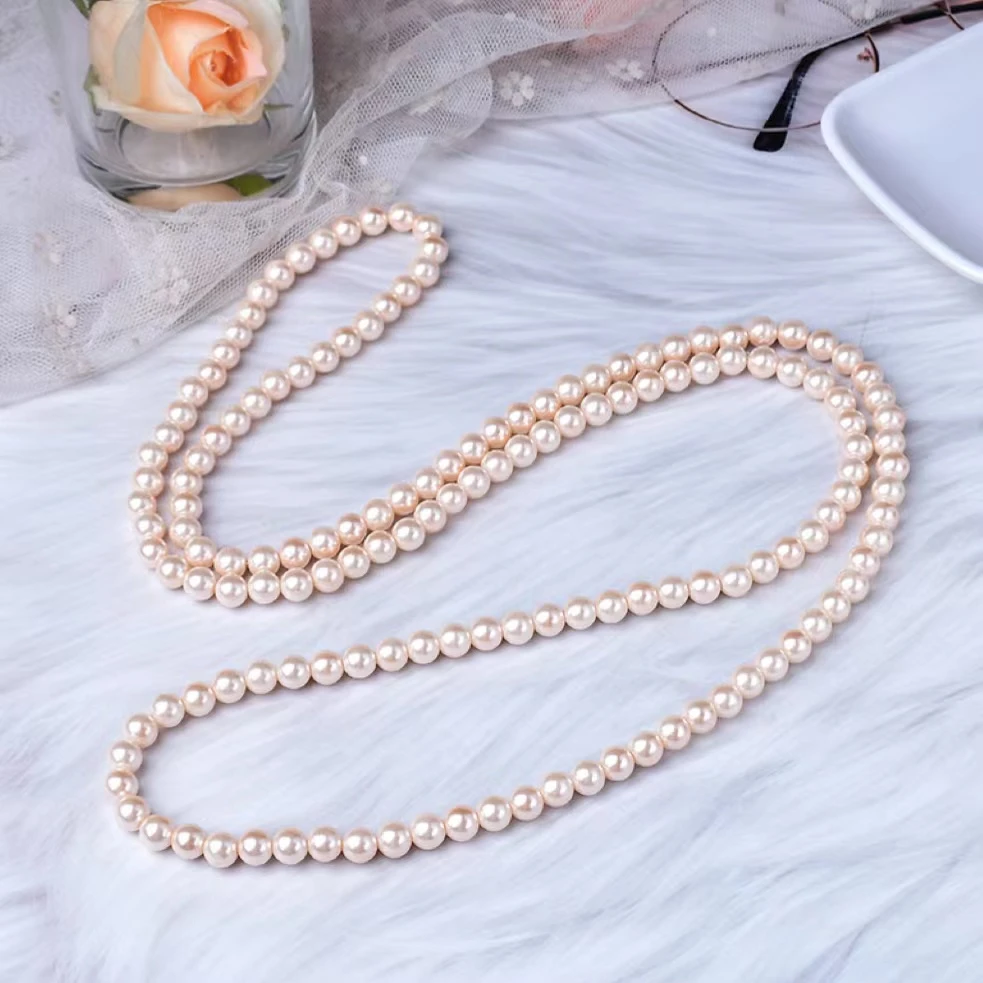 项链  粉色LL项链8mm毛衣旗袍裙子链气质款