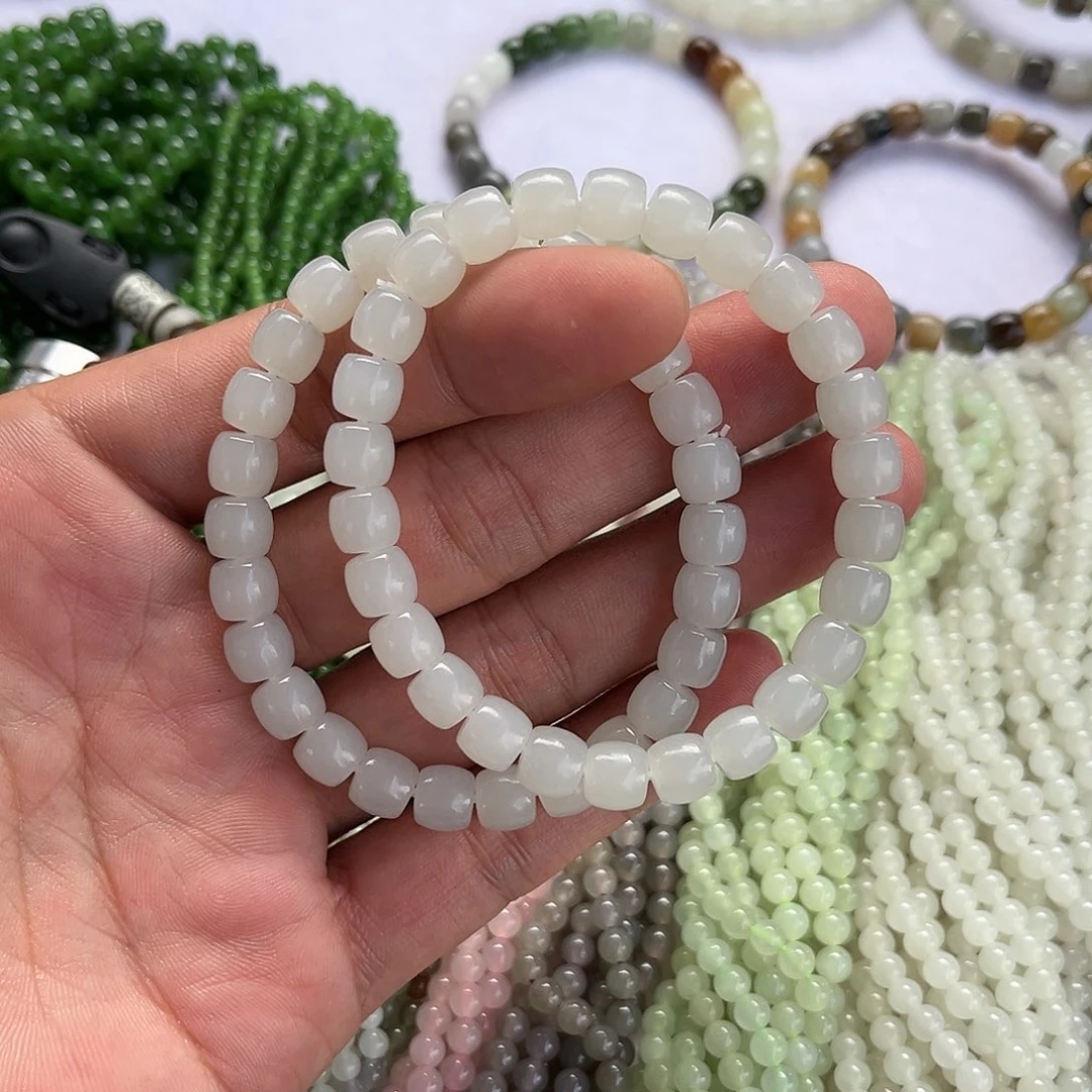 和田玉手串未镶嵌卡7*8，多样性发货拍一发一，大姐