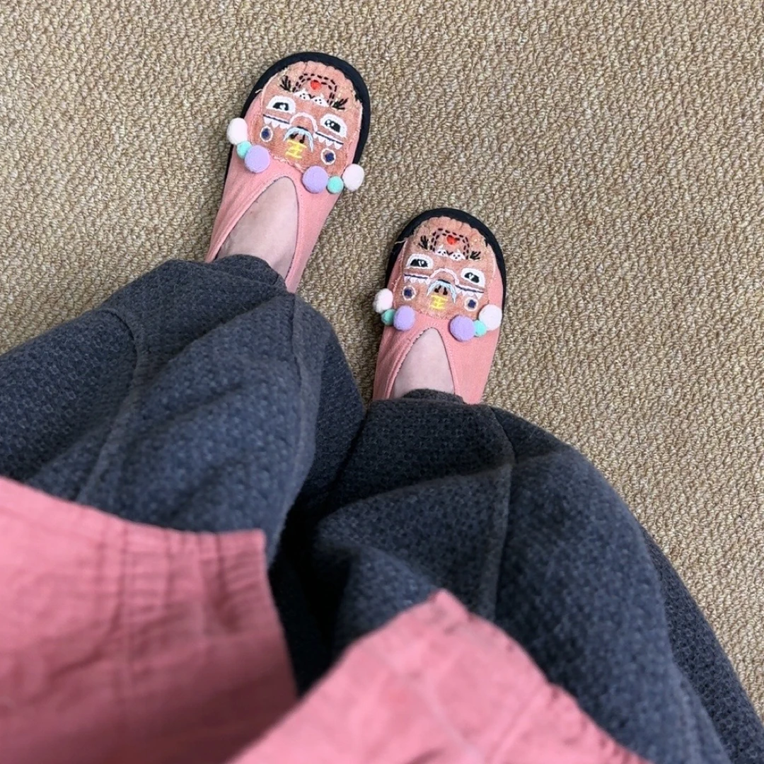 悦唐古韵（小萌虎）手工千层底布鞋（拍大一码）纯手工刺绣时尚单鞋