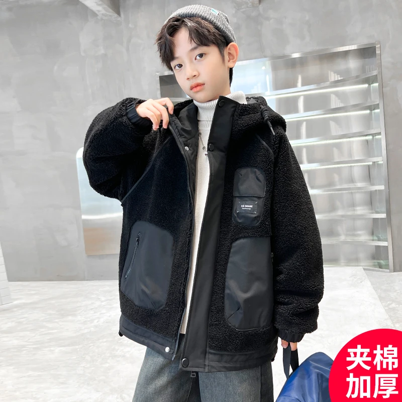 男童冬装夹棉加厚外套新款时髦秋冬酷帅外套【百岁童】CF125