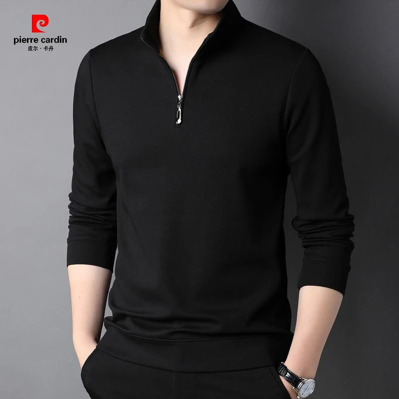 皮尔卡丹秋冬新款男士百搭休闲立领毛衣 帅气有型 舒适保暖