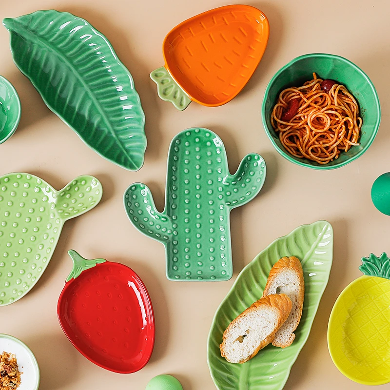 ezicok可爱草莓萝卜碗盘ins高颜值盘子