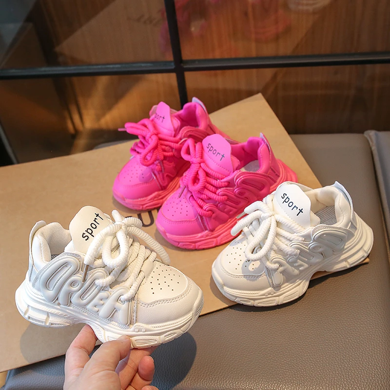 3-11周岁儿童运动鞋皮面跑步鞋旅游鞋透气旅游鞋秋季老爹鞋防滑