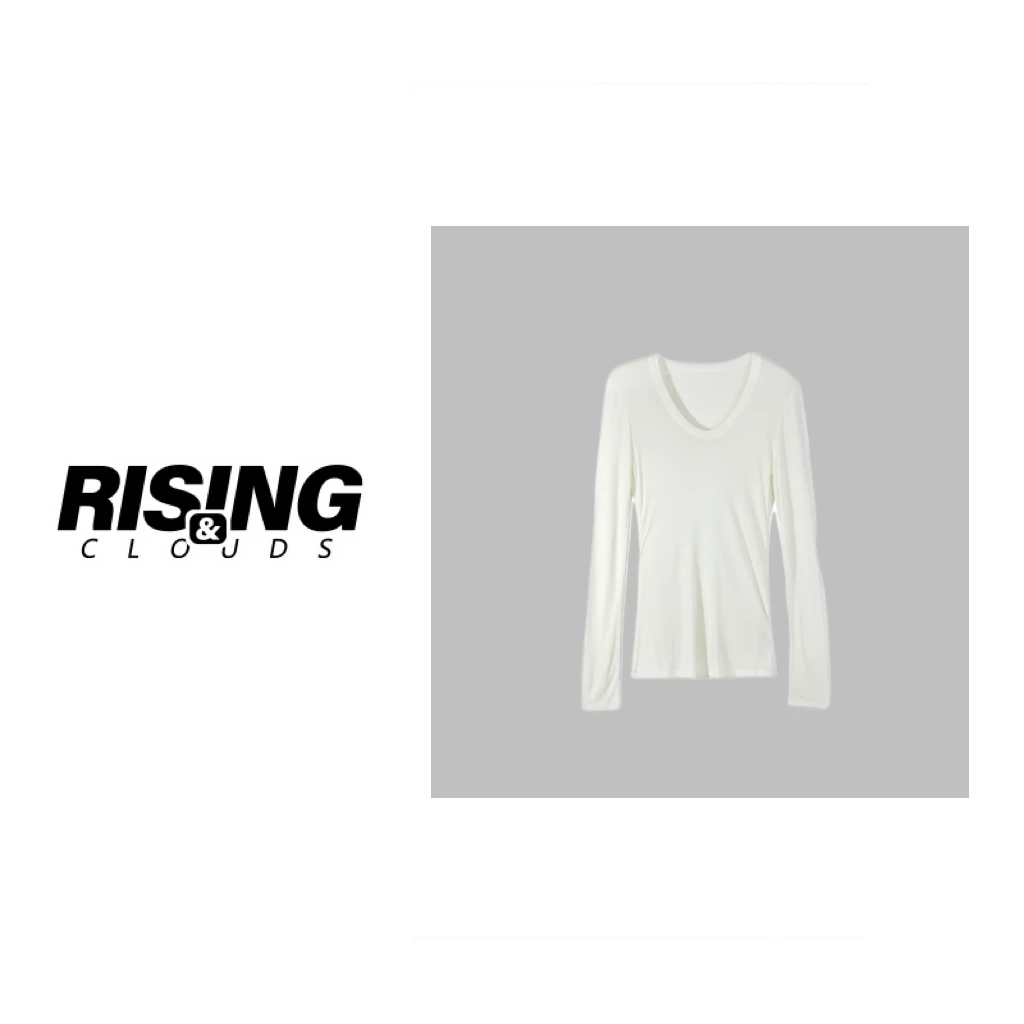 RISING&CLOUDS【莎莎】热力感设计师款纯色简约毛衣打底090234