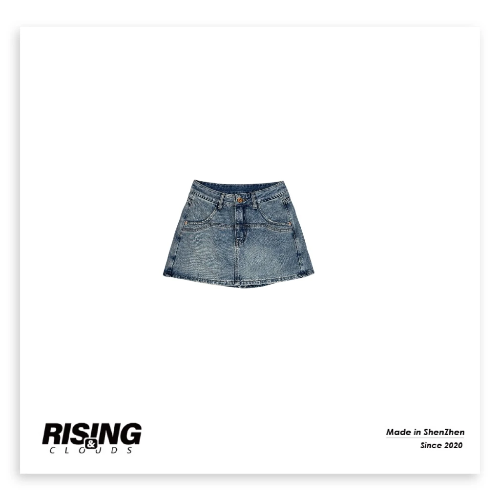 RISING&CLOUDS【莎莎】夏天深圳南油夏季显瘦显高牛仔裤短裙040224