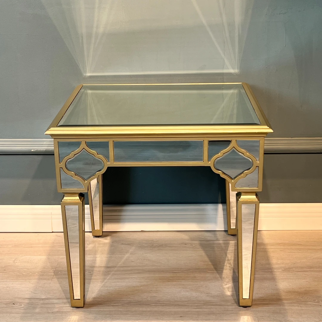 美式轻奢方几客厅置物边几沙发边几洽谈桌玻璃角几