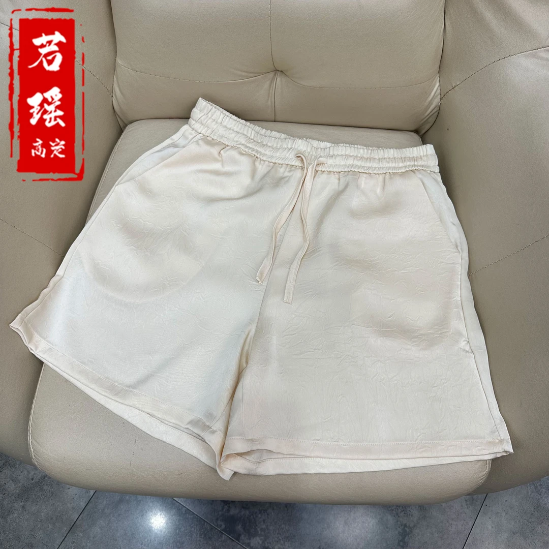 【锦上花】夏季新款国风短裤女装提花松紧腰五分裤新中式百搭裤子女