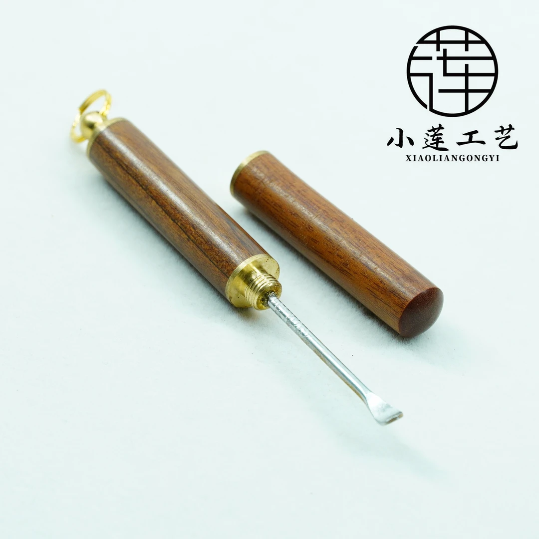 【妖纹 】缅甸黄花梨挖耳勺工艺 D136