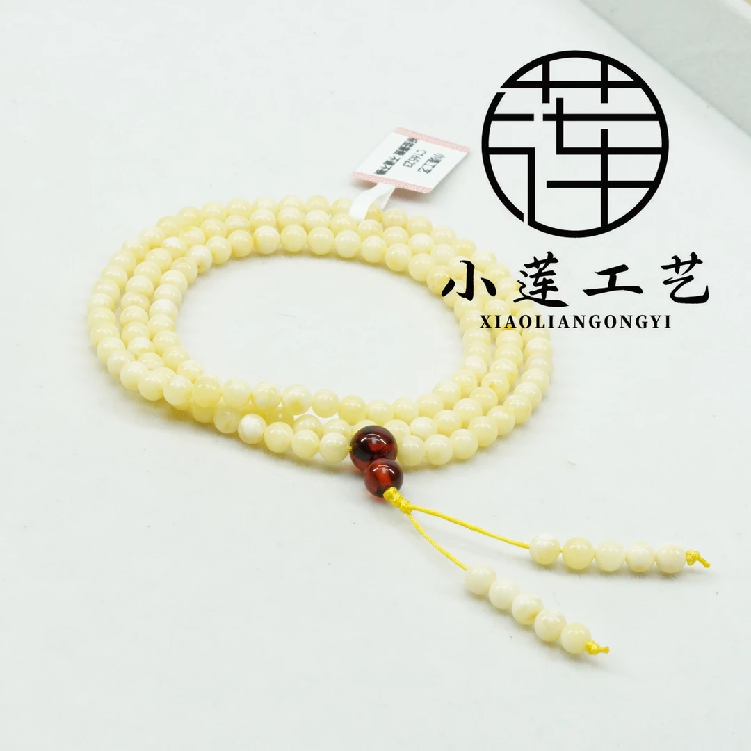 天然蜜蜡浓白蜡 多圈手串 天然俄料 &99013 D221