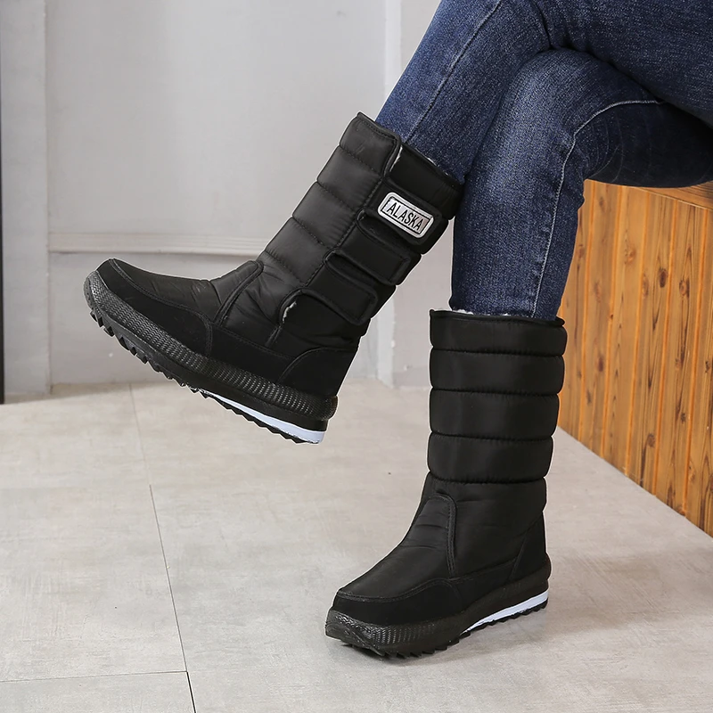 九烈鸟加厚冬季厚底防滑耐磨保暖东北雪地靴男女款