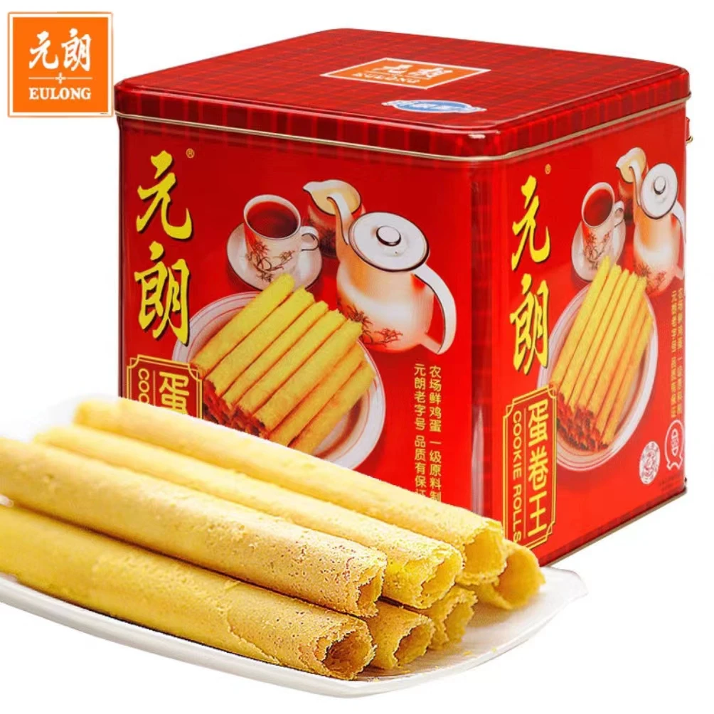元朗蛋卷王礼盒包装手工鸡蛋卷蛋黄卷零食908g【直播样品外壳破损】