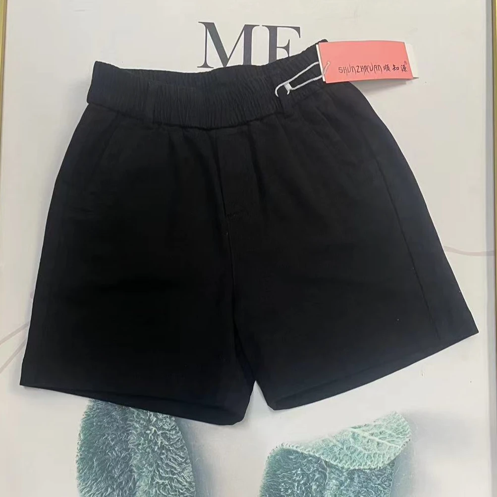 时尚休闲高腰宽松显瘦阔腿短裤（内里磨毛）6885#【裤长40左右】