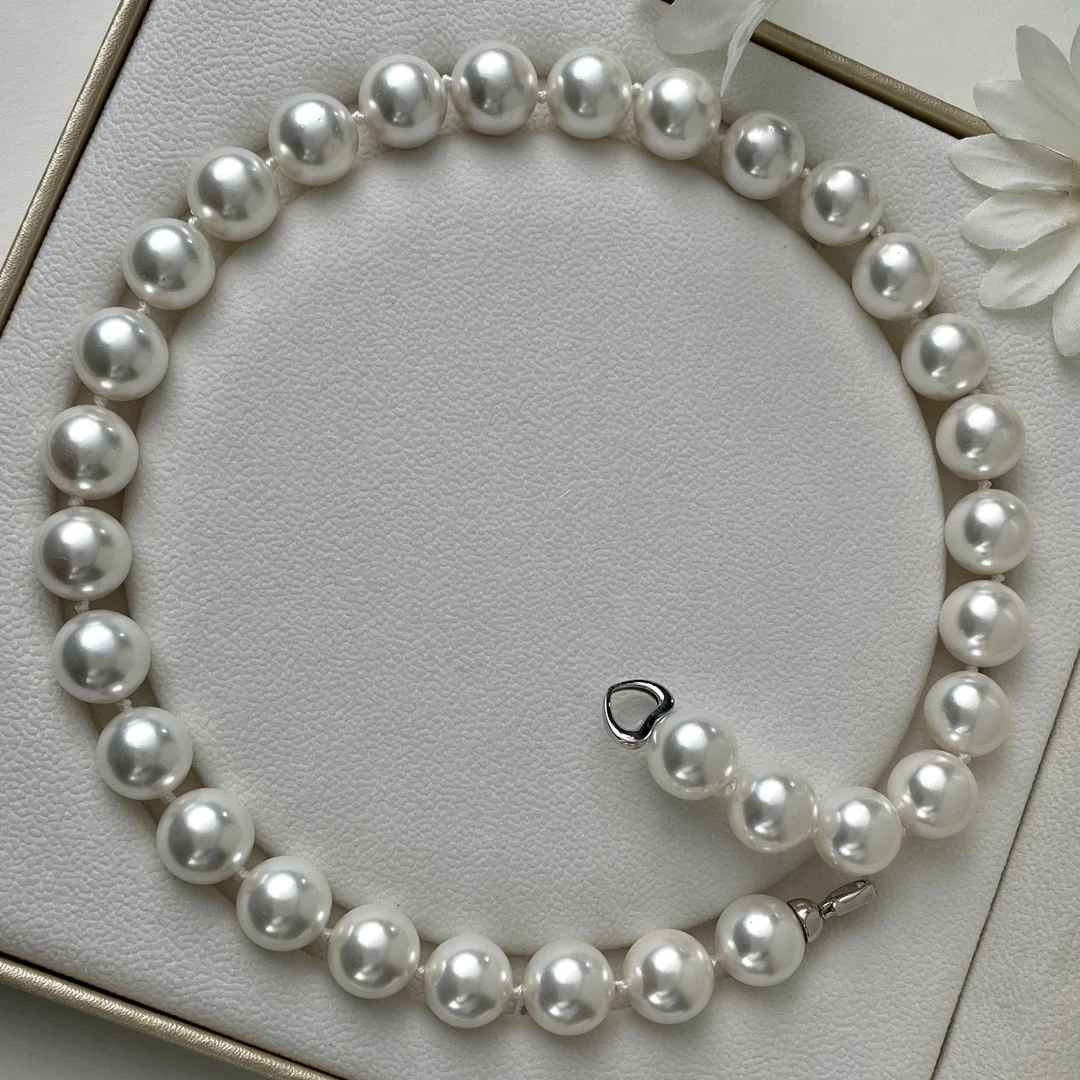 吊坠925银仿珍珠 【月光白系列】13mm冷光白色高奢气质款项链A001
