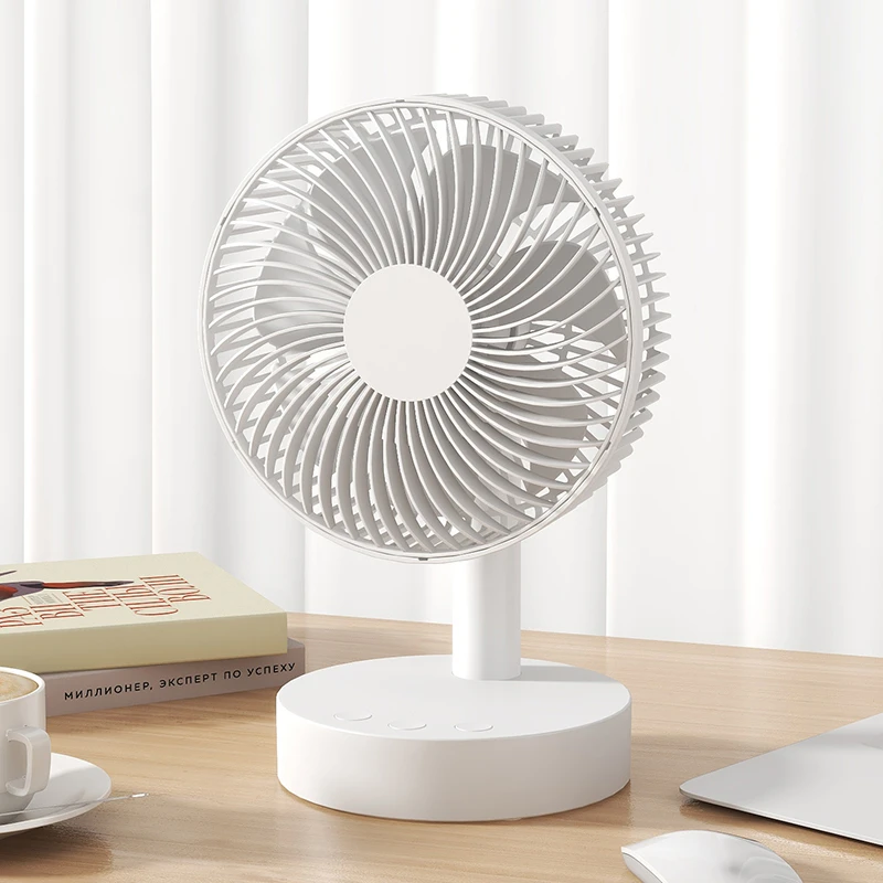 卡西道夫小风扇桌面USB便携式可充电型电风扇大风力学生宿舍8寸