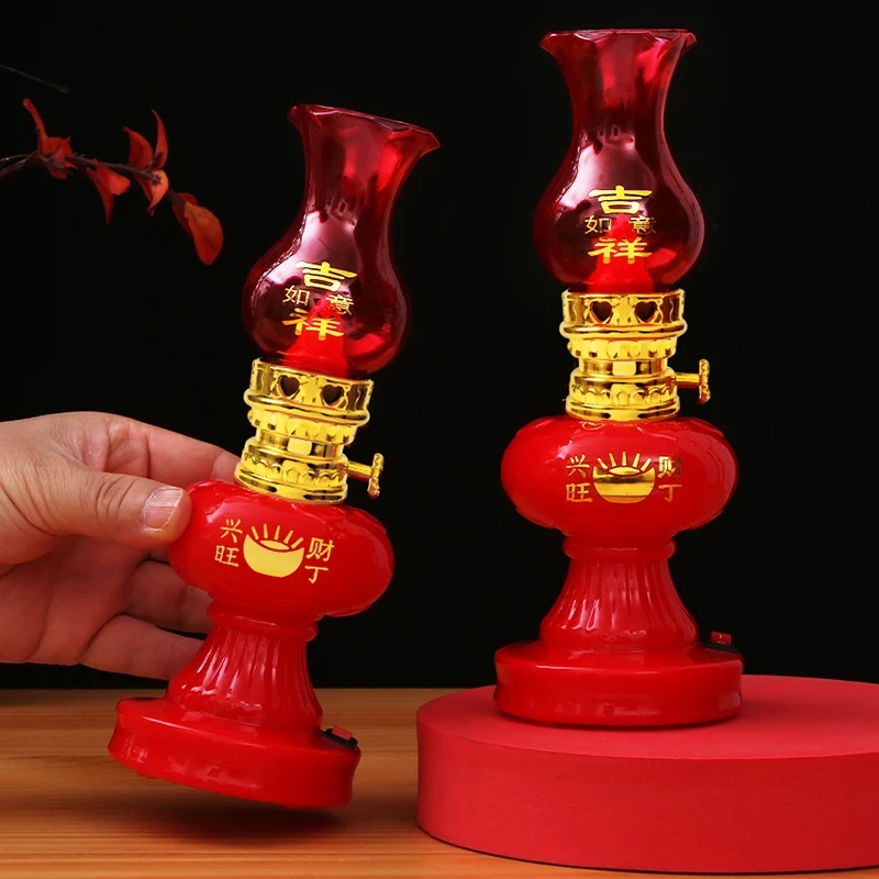 新款乔迁子孙灯长明灯引路马灯乔迁入宅结婚灯红色 LED电池灯R477